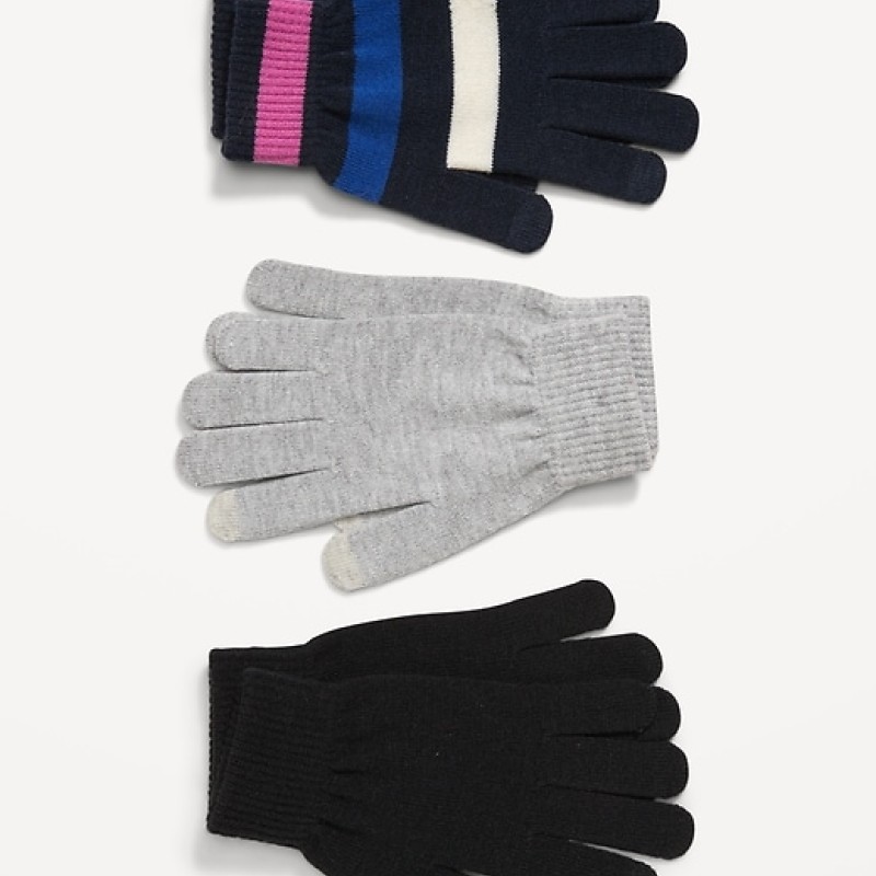 Knit Gloves 3-Pack for Women
