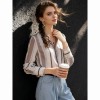 Women's 2026 Vintage Striped Polo Collar Shirt Loose Fit Casual Long Sleeve Blouse