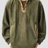 Unisex American Retro Corduroy Color Block Hoodie Oversized Fleece-Lined Sweatshirt