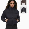Women's Short Puffer Jacket - Stand Collar Loose Fit Duck Down Coat for Petite Figures