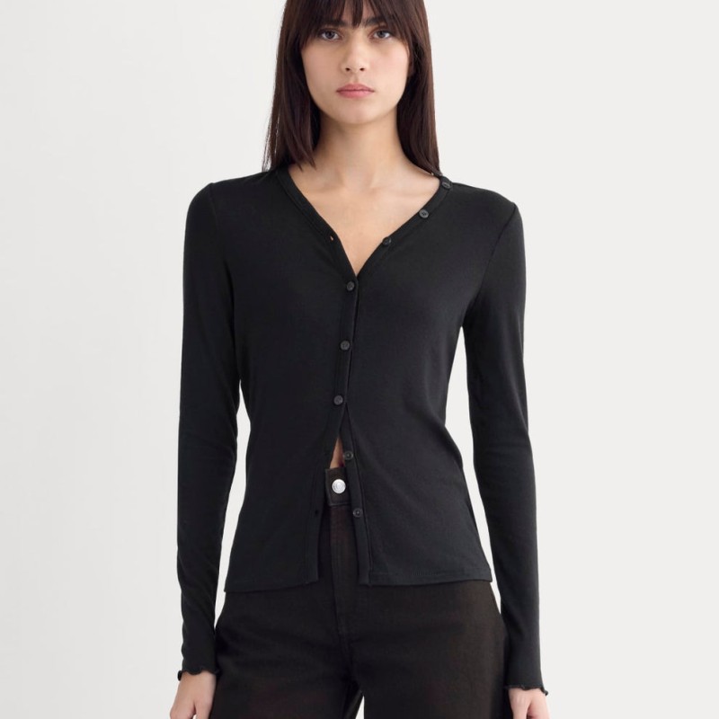 Tees Sheer V-Neck Cardigan in Butterluxe