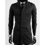 Men's Solid Casual / Work / Sport Trench Coat,Cotton Long Sleeve-Black / Blue / Beige / Tan-2 Men's Solid Casual / Work / Sport Trench Coat,Cotton Long Sleeve-Black / Blue / Beige / Tan-2
