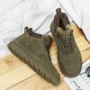 2026 New Men's Winter Snow Boots Warm Suede Chunky Sole Lace-up Casual Short Ankle Boots