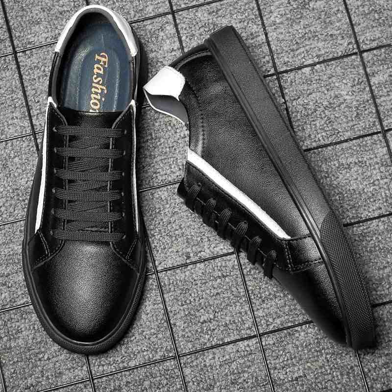 2026 New Summer Men's Minimalist White Low-Top Sneakers Casual Lace-Up Flat Versatile Breathable Shoes